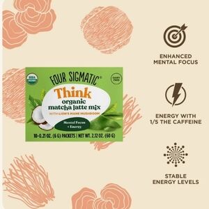 NWT Four Sigmatic Organic matcha latte mix w/ lions mane mushroom 20 packets